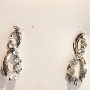 White gold and white sapphire earrings